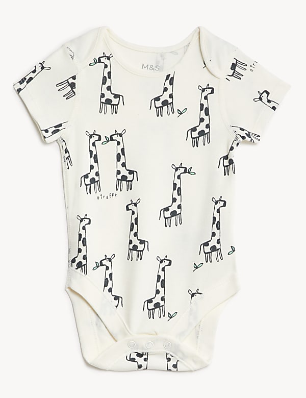 3pk Pure Cotton Animal Print Bodysuits