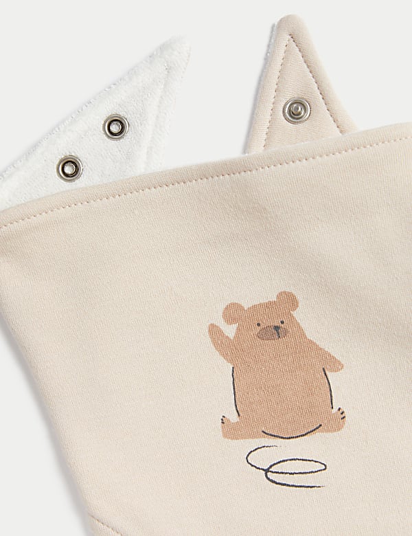 5pk Pure Cotton Bear & Plain Dribble Bibs - AL