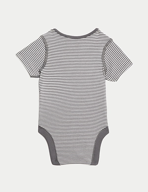 Lot de 5&nbsp;bodys en coton &agrave; motif ours et rayures (jusqu&rsquo;au 3&nbsp;ans) - LU