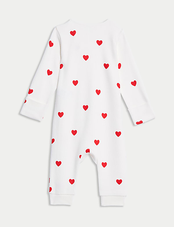 Pure Cotton Heart Zip Sleepsuit (6½lbs-3 Yrs) - NO