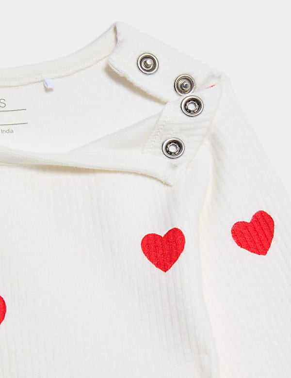 Σύνολο με καρδιές από 100% βαμβάκι (7lbs - 12 μηνών), σετ των 3 - GR