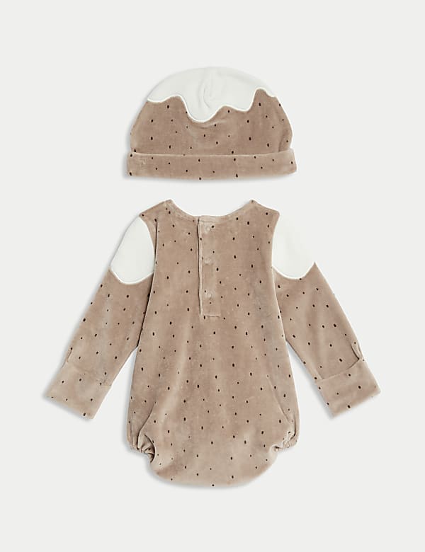 Βελουτέ χριστουγεννιάτικο σύνολο με πουτίγκα, σετ των 2 (3 κιλά-12 μηνών) - GR