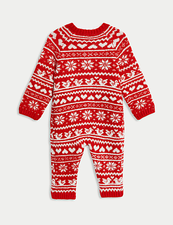 Ολόσωμη χριστουγεννιάτικη φόρμα με σχέδιο Fair Isle (0-12 μηνών) - GR
