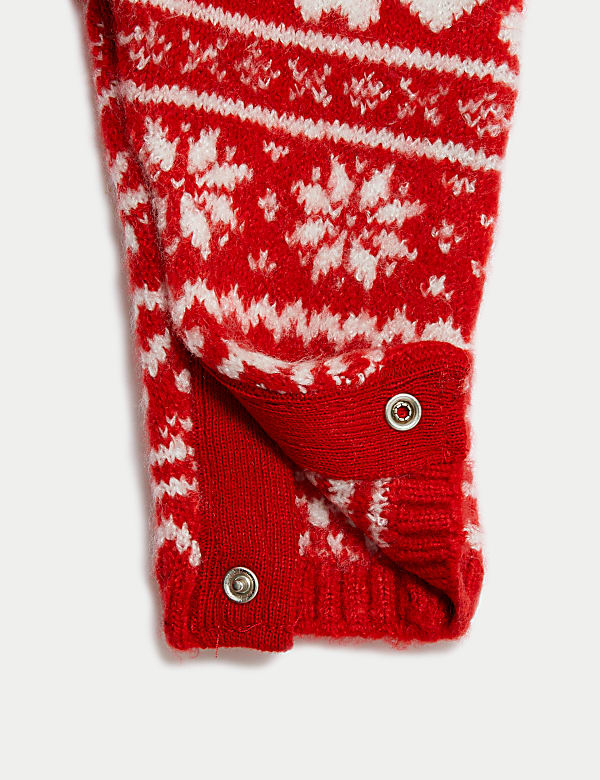 Ολόσωμη χριστουγεννιάτικη φόρμα με σχέδιο Fair Isle (0-12 μηνών) - GR