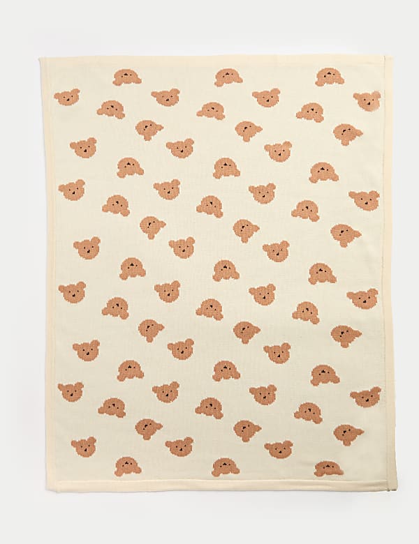 Pure Cotton Knitted Spencer Bear™ Blanket - JO