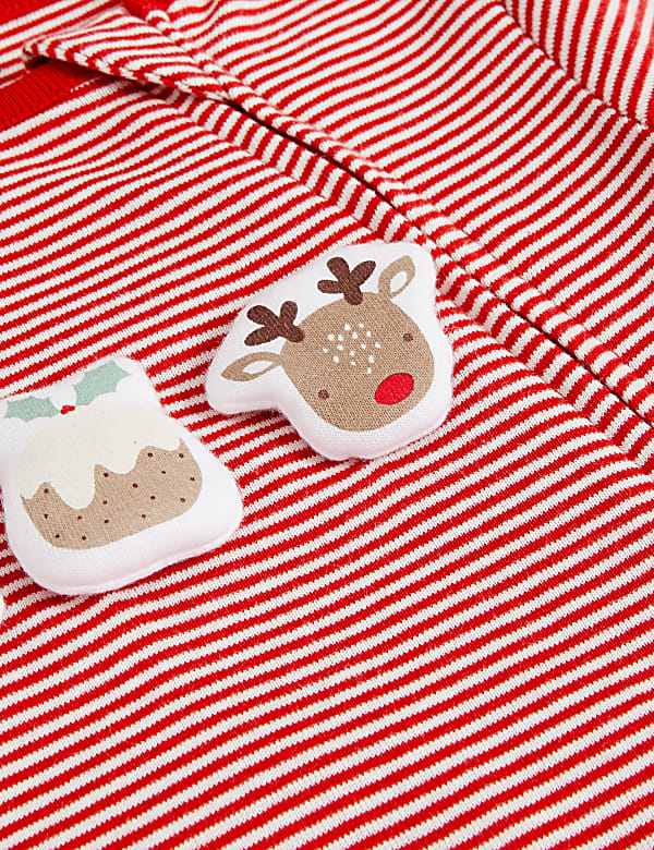 Γιορτινό ριγέ φορμάκι ύπνου από 100% βαμβάκι (3 κιλά-12 μηνών) - GR