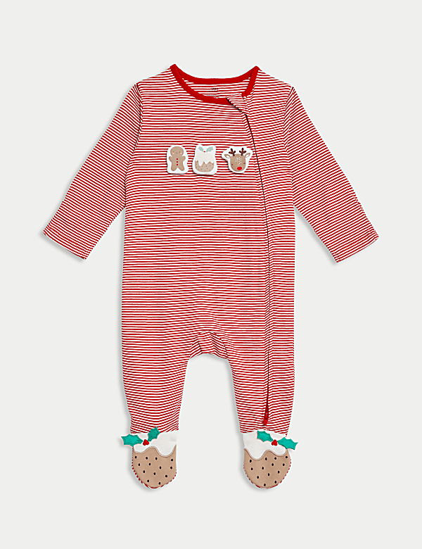 Γιορτινό ριγέ φορμάκι ύπνου από 100% βαμβάκι (3 κιλά-12 μηνών) - GR