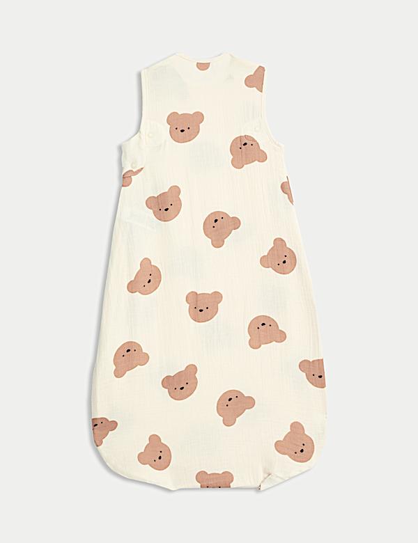 Pure Cotton Bear Print 0.5 Tog Sleeping Bag (0-3 Yrs) - FI