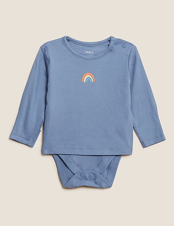 3pk Pure Cotton Rainbow Bodysuits