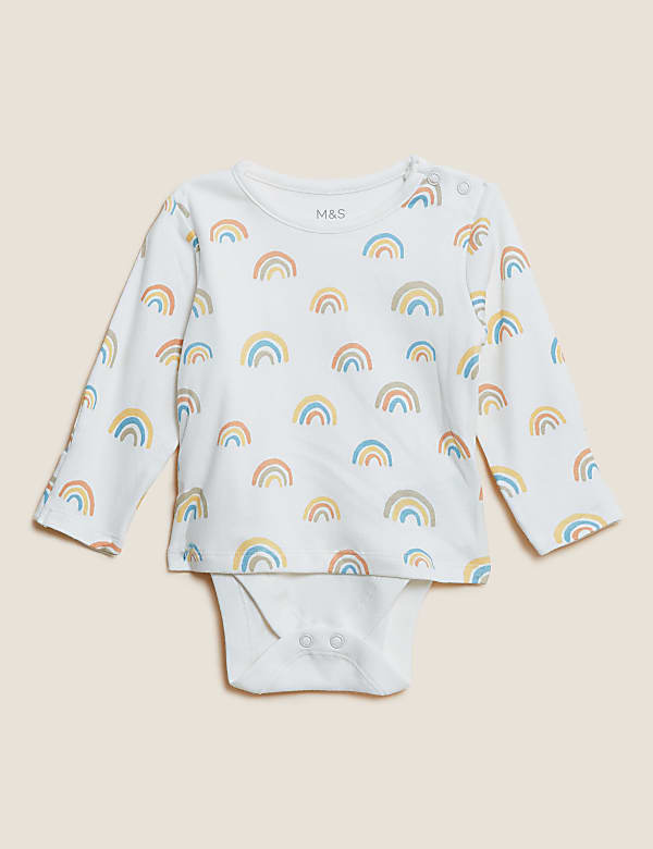 3pk Pure Cotton Rainbow Bodysuits