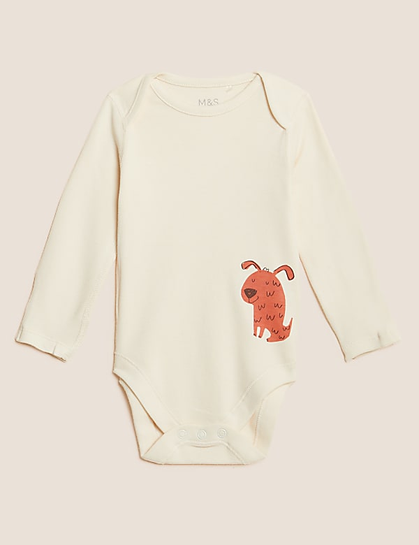 3pk Pure Cotton Dog Bodysuits