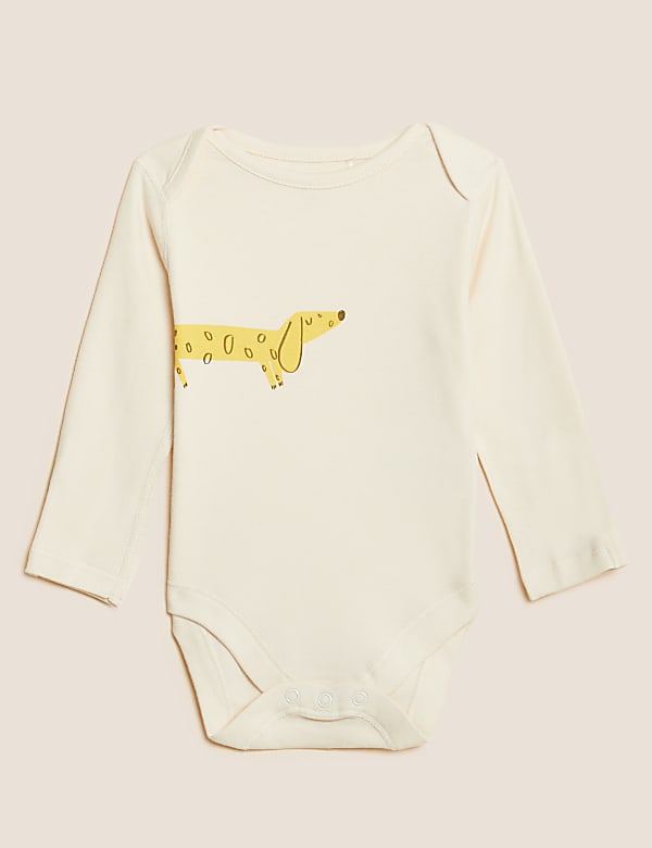 3pk Pure Cotton Dog Bodysuits