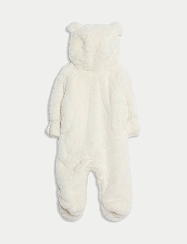 Faux Fur Hooded Pramsuit (0-12 Mths) - MV