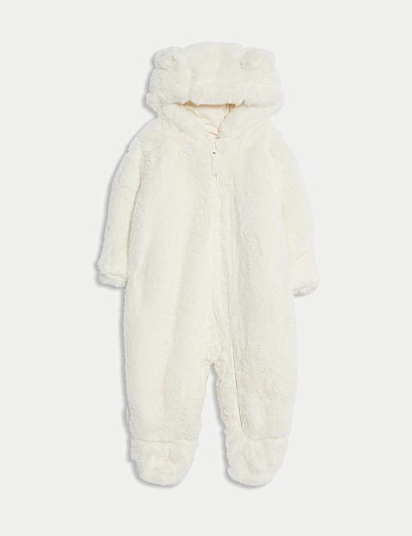 Faux Fur Hooded Pramsuit (0-12 Mths) - AL