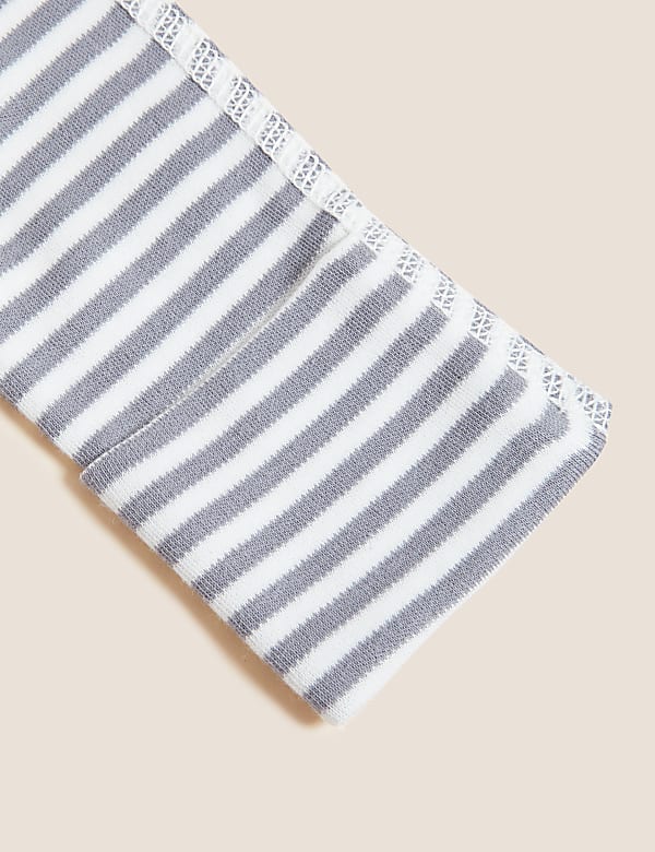 Pure Cotton Striped Teddy Bear Bodysuit (7lbs - 12 Mths)