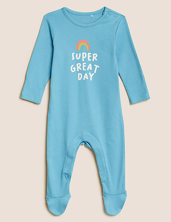 3pk Pure Cotton Patterned Sleepsuits