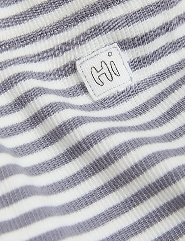 Cotton Rich Striped Ribbed Leggings