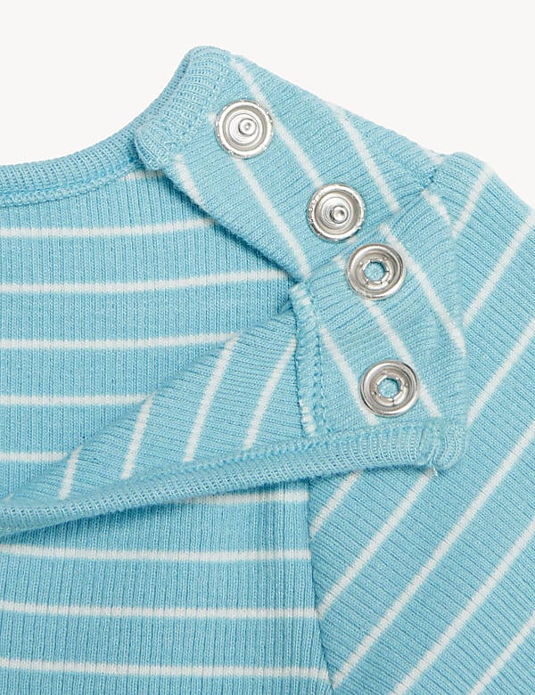 Cotton Rich Striped Love Slogan T-Shirt (7lbs - 12 Mths)