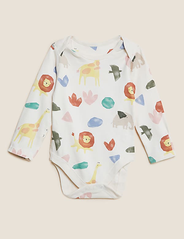 5pk Pure Cotton Safari Print Bodysuits