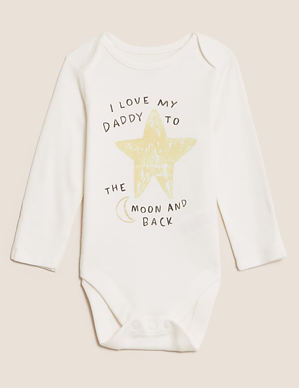 Pure Cotton Daddy Slogan Star Bodysuit