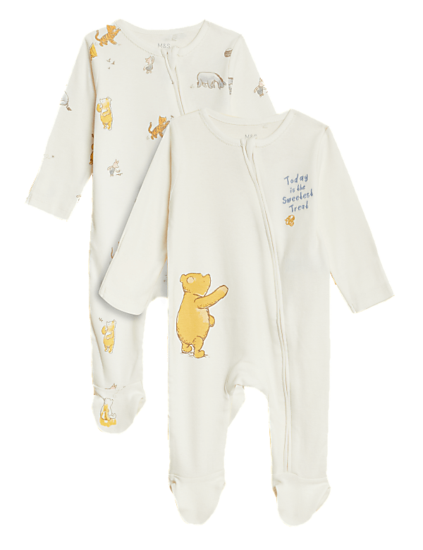 2pk Winnie The Pooh™ Sleepsuits (7lbs - 3 Yrs)