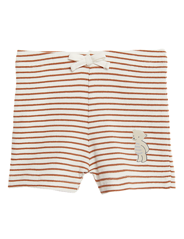 Cotton Rich Striped Bear Shorts