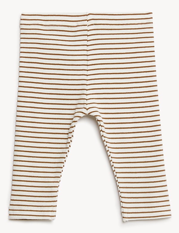 Cotton Rich Striped Leggings