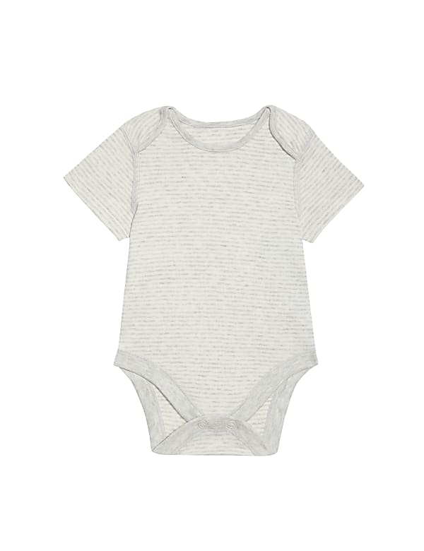 7pk Pure Cotton Dog & Striped Bodysuits (5lbs-3 Yrs)