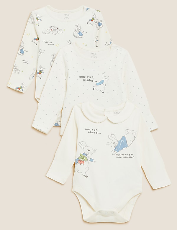 3pk Cotton Rich Peter Rabbit&trade; Bodysuits