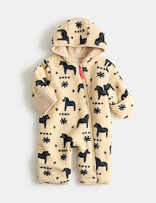 Borg Printed Pramsuit (0-12 Mths) - BE
