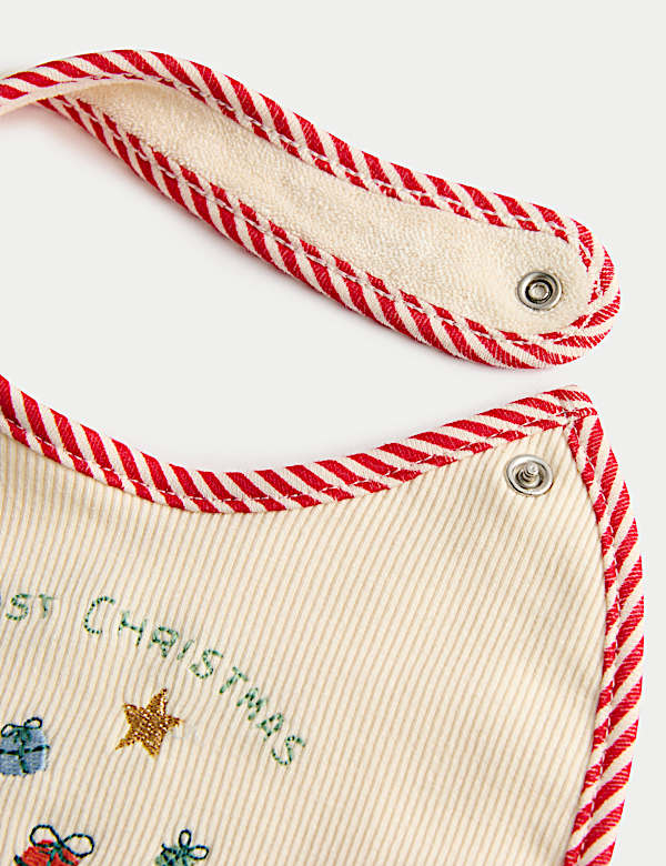 2pk Cotton Rich Christmas Dribble Bibs - KR