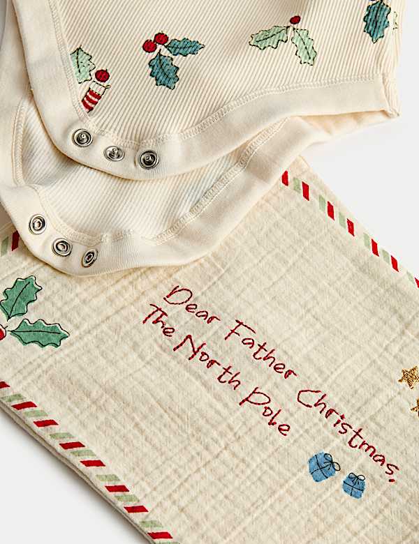 3 Piece Cotton Rich Holly Outfit with Envelope Pouch (Newborn - 12 Months) - GR