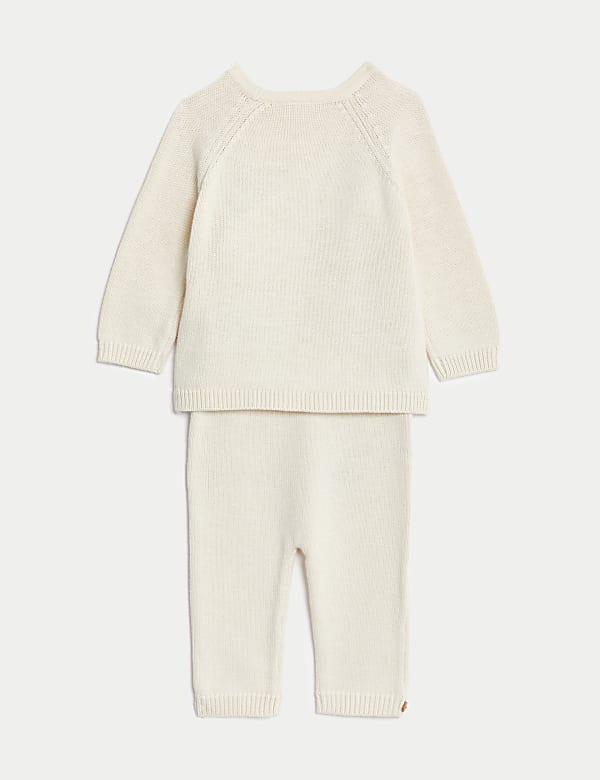 Conjunto de 2 piezas de punto 100% algod&oacute;n con estampado de oso (7 lbs-1 a&ntilde;o) - US