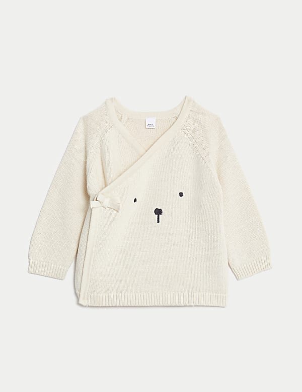 Conjunto de 2 piezas de punto 100% algod&oacute;n con estampado de oso (7 lbs-1 a&ntilde;o) - US