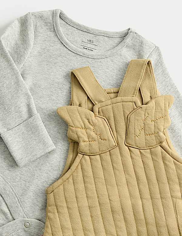 2pc Cotton Rich Wings Dungaree Outfit (0-12 Mths) - DE