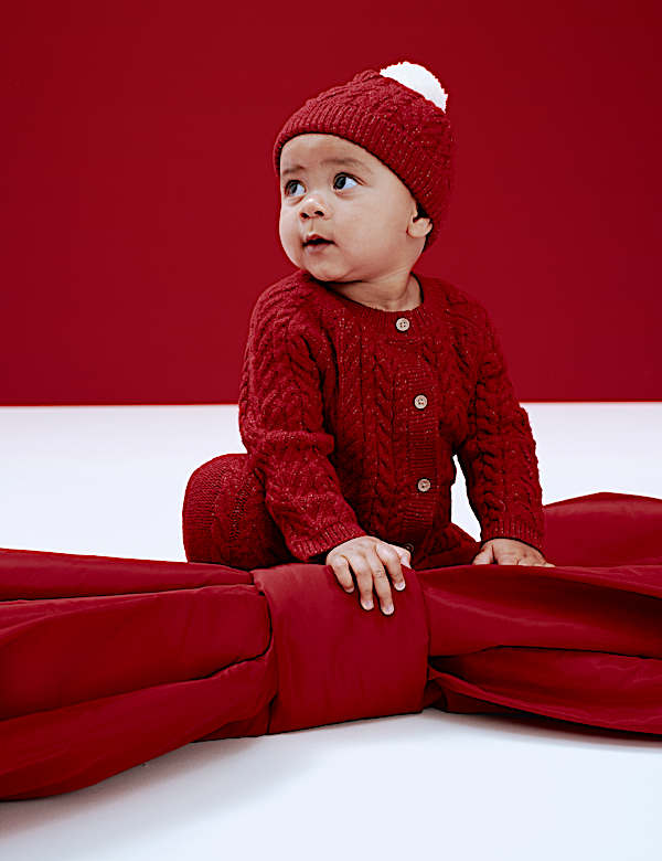 2-teiliges Outfit mit gestricktem Zopfmuster (0–12 M.) - DE