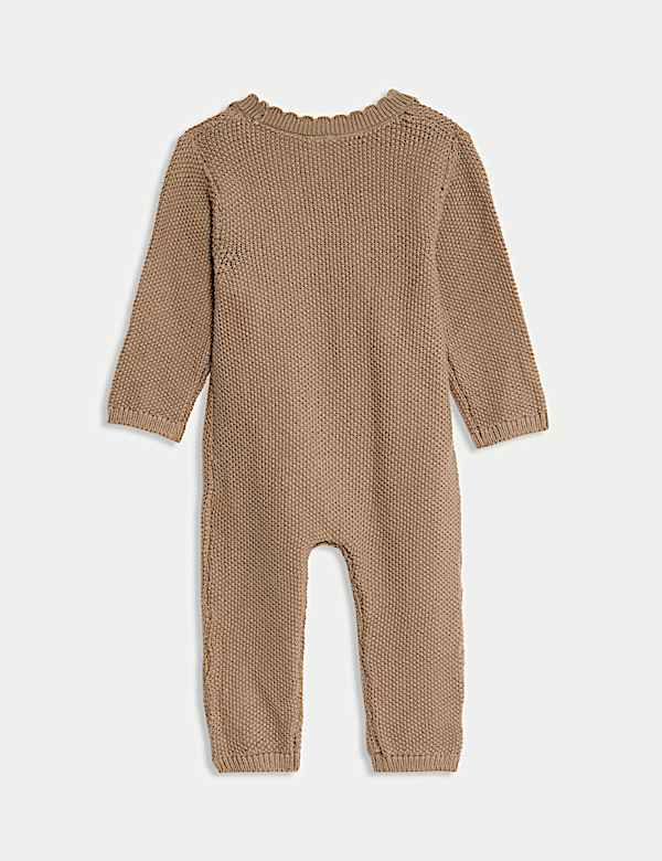 Combinaison en maille 100 % coton avec chaussons montants (jusqu’au 12 mois) - LU