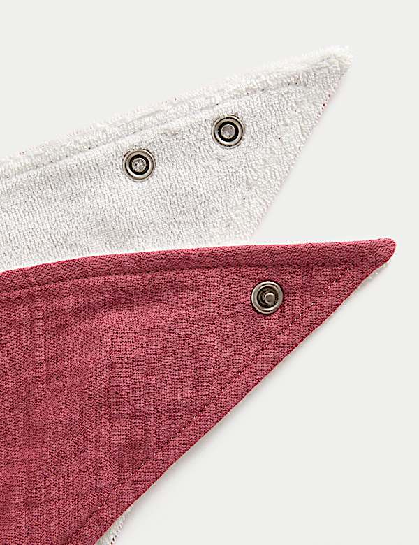 Lot de 5 bavoirs style bandana en coton - FR