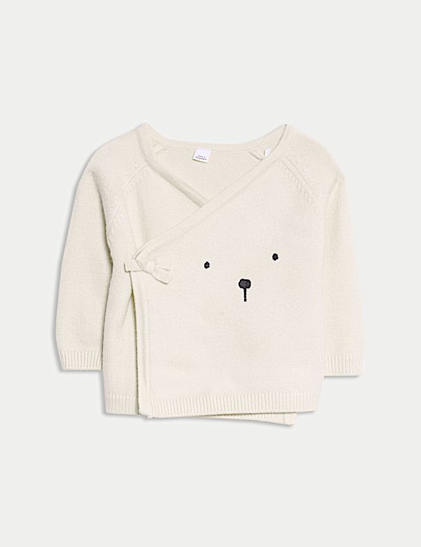 2pc Knitted Bear Wrap Outfit (0-12 Mths)