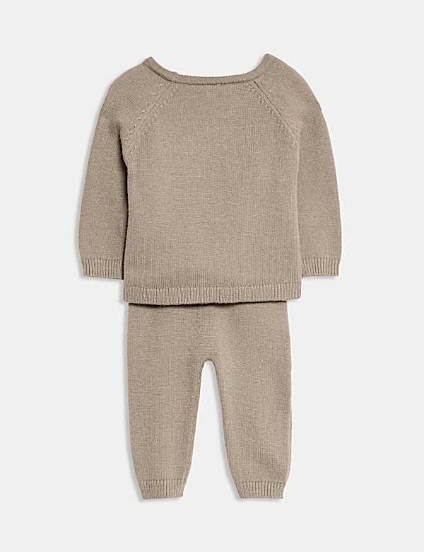 2pc Knitted Bear Wrap Outfit (0-12 Mths)