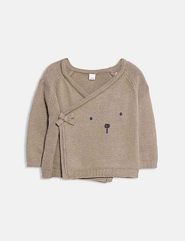 2pc Knitted Bear Wrap Outfit (0-12 Mths)