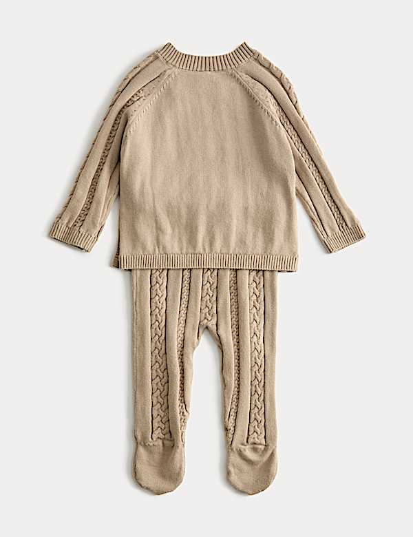 2dílný pletený overal z čisté bavlny (0-12 měsíců) - CZ