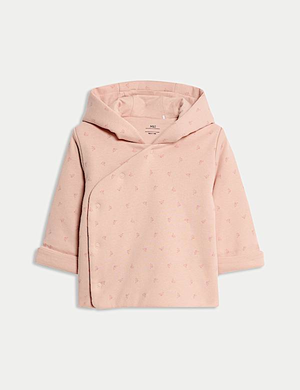 Pure Cotton Floral Wadded Jacket (0-12 Mths) - US