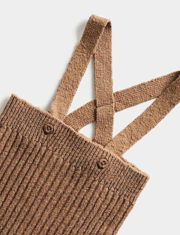 2pc Cotton Rich Sprig Dungaree Outfit (0-12 Mths) - CH