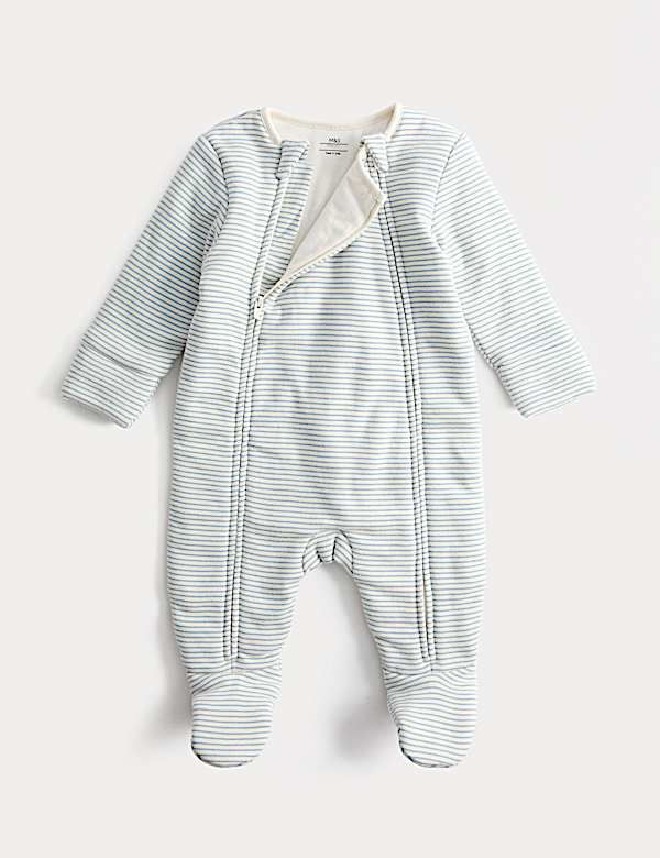 Pure Cotton 2.5 Tog Double Zip Sleepsuit (0-12 Mths) - AL