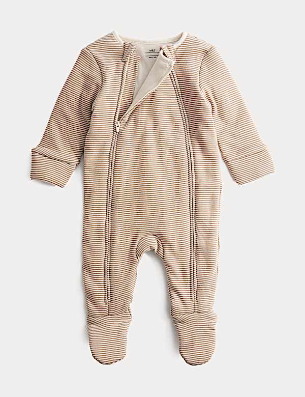 Pure Cotton 2.5 Tog Double Zip Sleepsuit (0-12 Mths) - FI