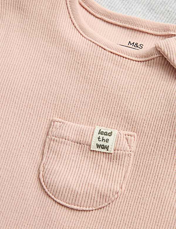 3pk Cotton Rich Ribbed Sleepsuits (6½lbs-3 Yrs) - KG