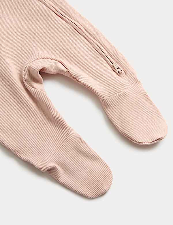 3pk Cotton Rich Ribbed Sleepsuits (6&frac12;lbs-3 Yrs)