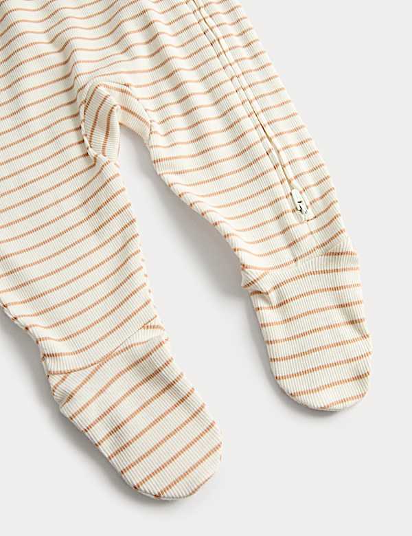 3pk Cotton Rich Ribbed Sleepsuits (6½lbs-3 Yrs)