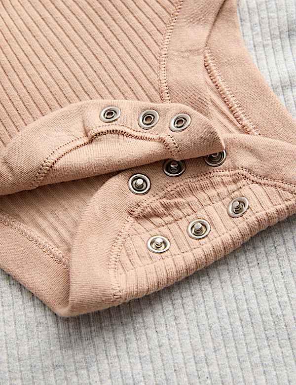 3pk Rib Long Sleeve Bodysuits (6½lbs -3 Yrs)